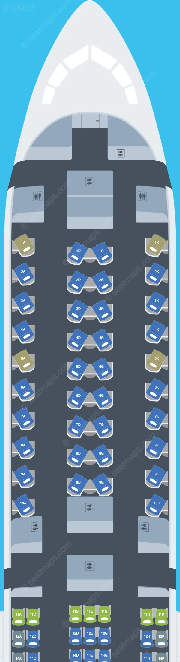 KLM Boeing 787-10 seatmap preview