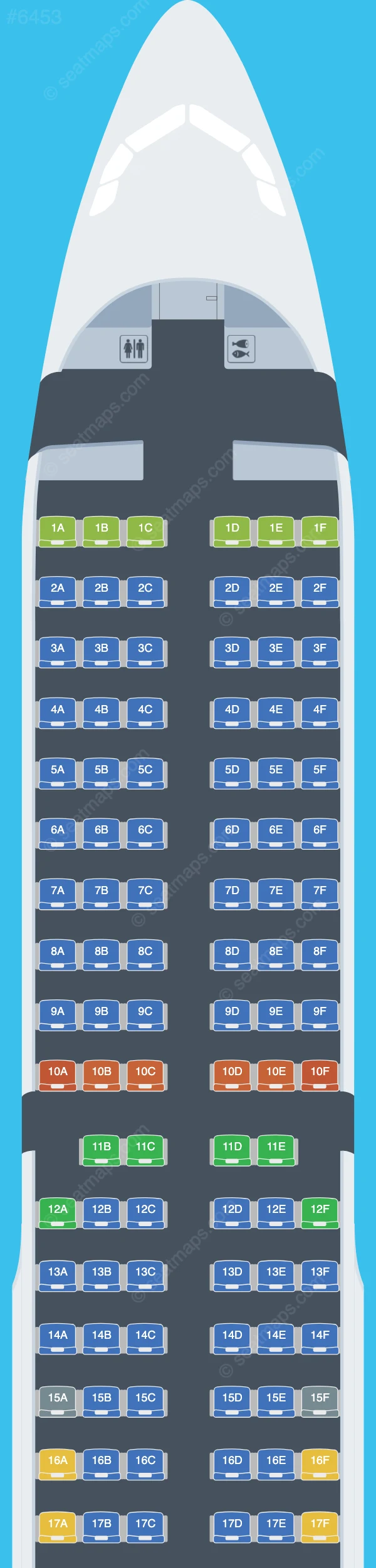 AirBlue Airbus A321-200 seatmap preview