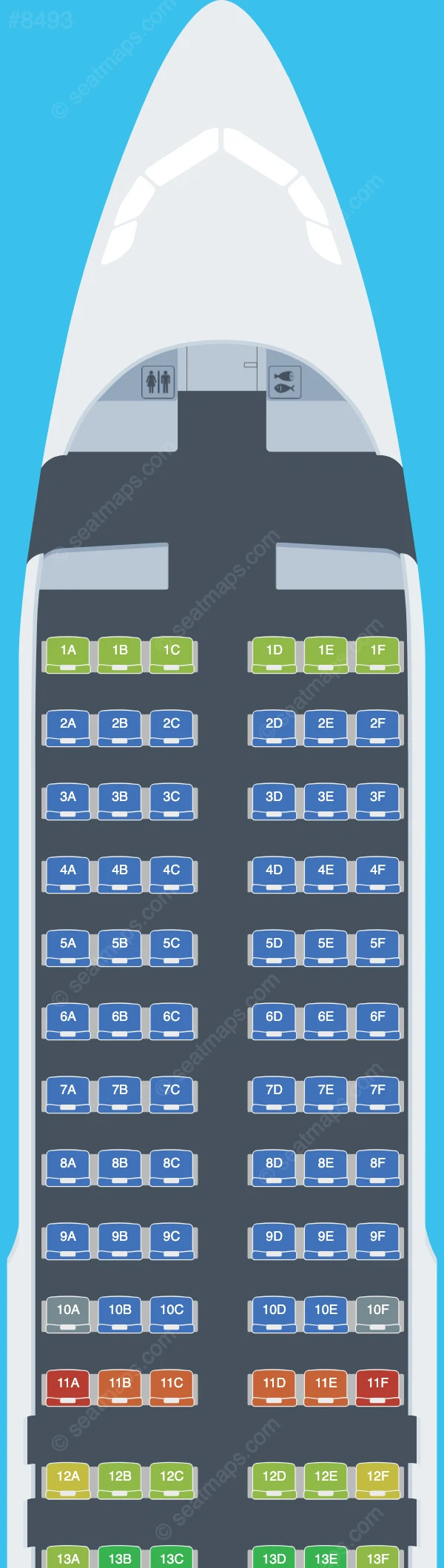 easyJet Europe Airbus A320-200 V.1 seatmap preview