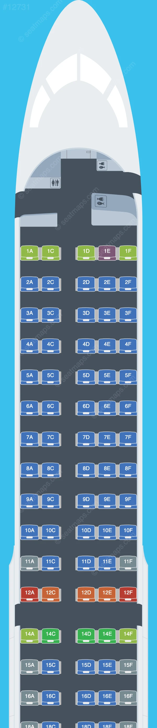 ITA Airways Airbus A220-300 V.2 seatmap preview