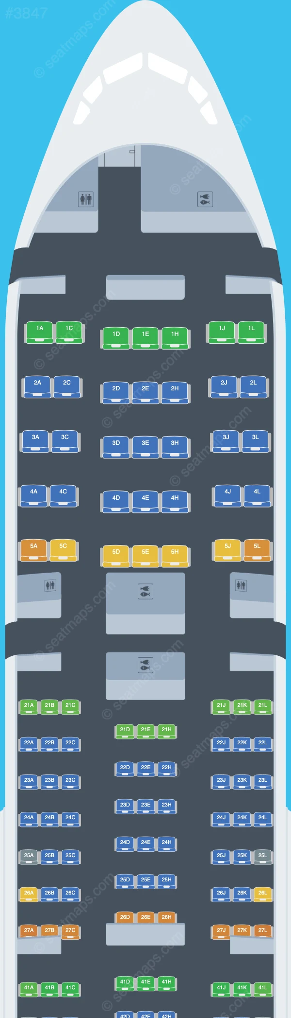 Pakistan International Airlines - PIA Boeing 777-200LR seatmap preview