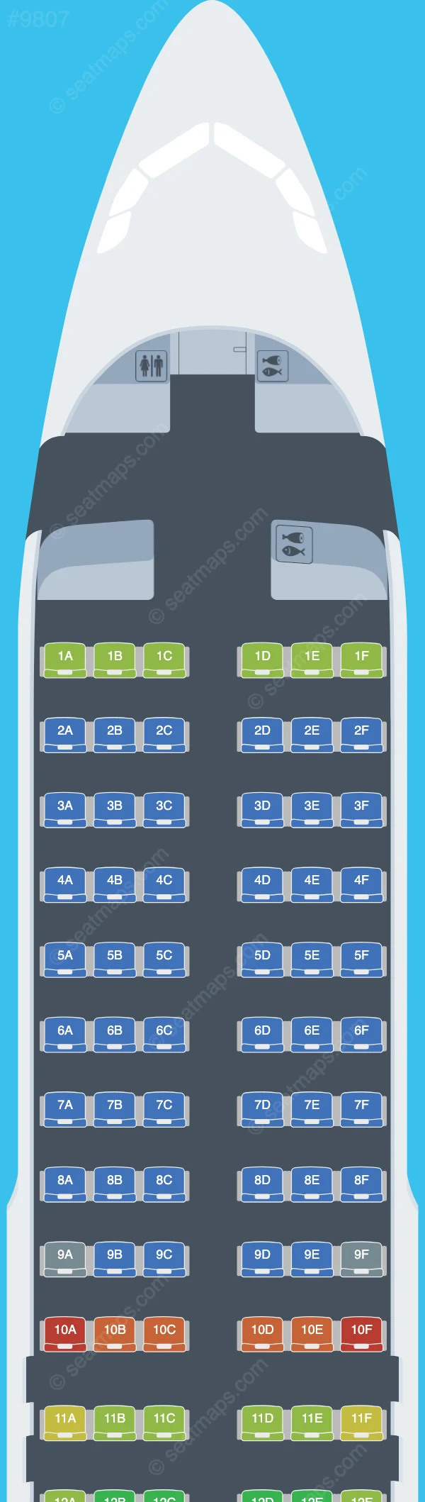 Olympic Air Airbus A320-200 V.2 seatmap preview