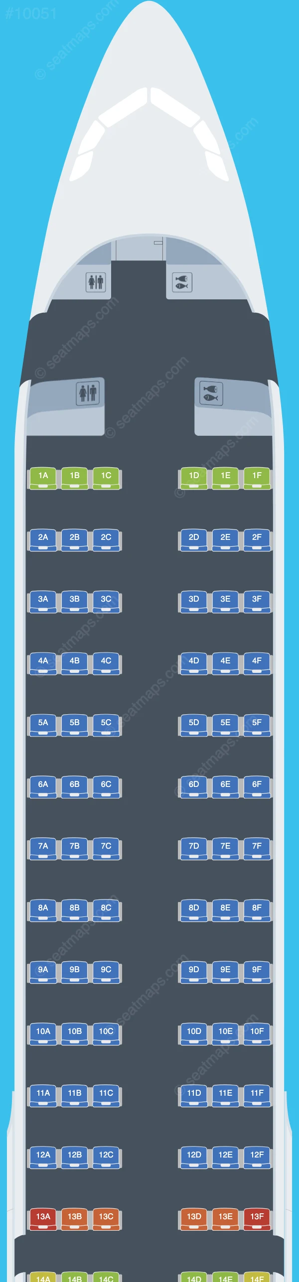 Titan Airways Airbus A321neo LR V.3 seatmap preview