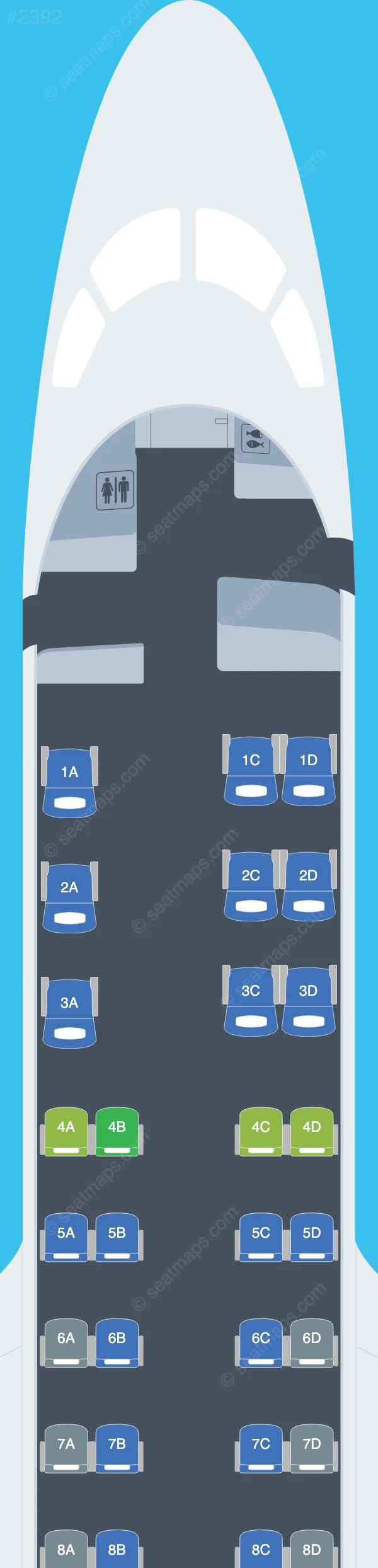 Delta Embraer E170 seatmap preview