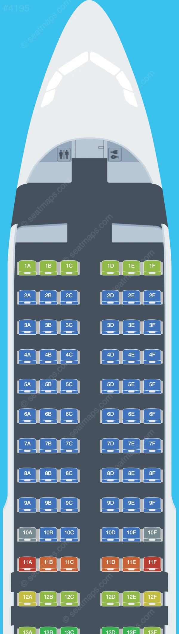 White Airways Airbus A320-200 seatmap preview