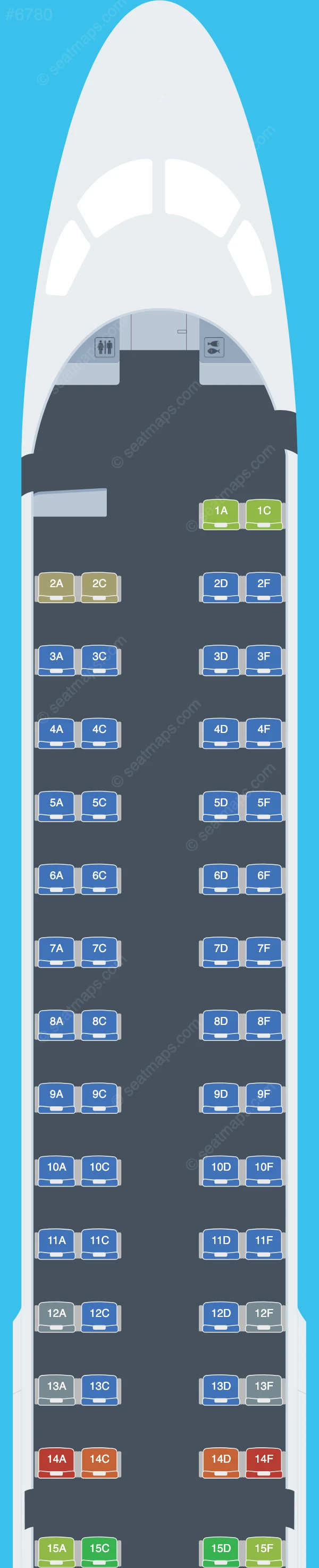 Arkia Embraer E195 seatmap preview