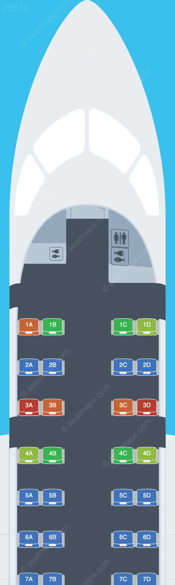 Qantaslink De Havilland Q200 seatmap preview