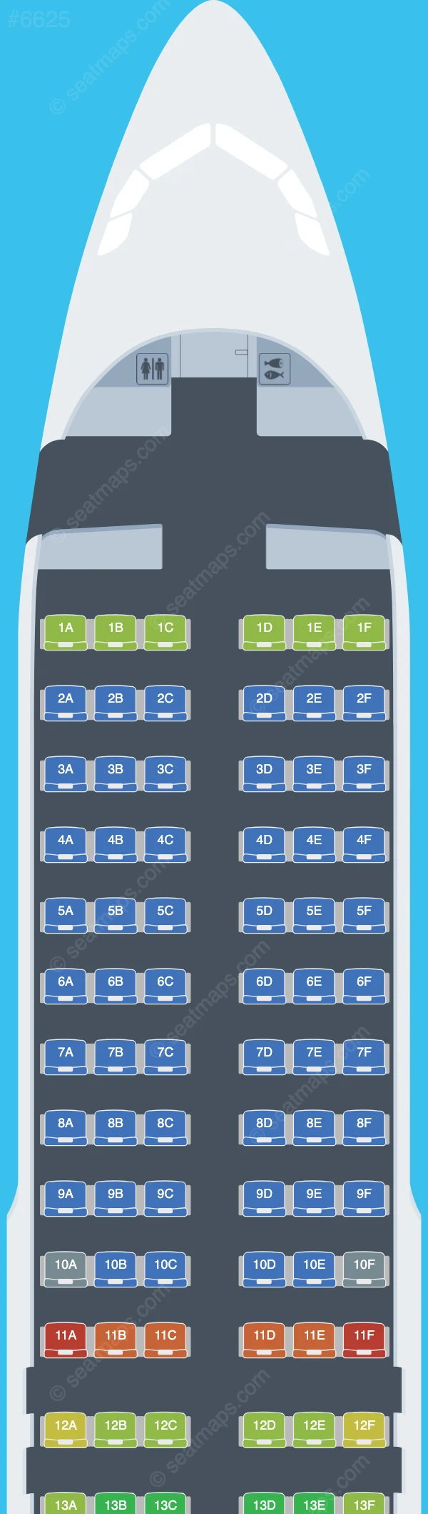 easyJet Switzerland Airbus A320-200 seatmap preview