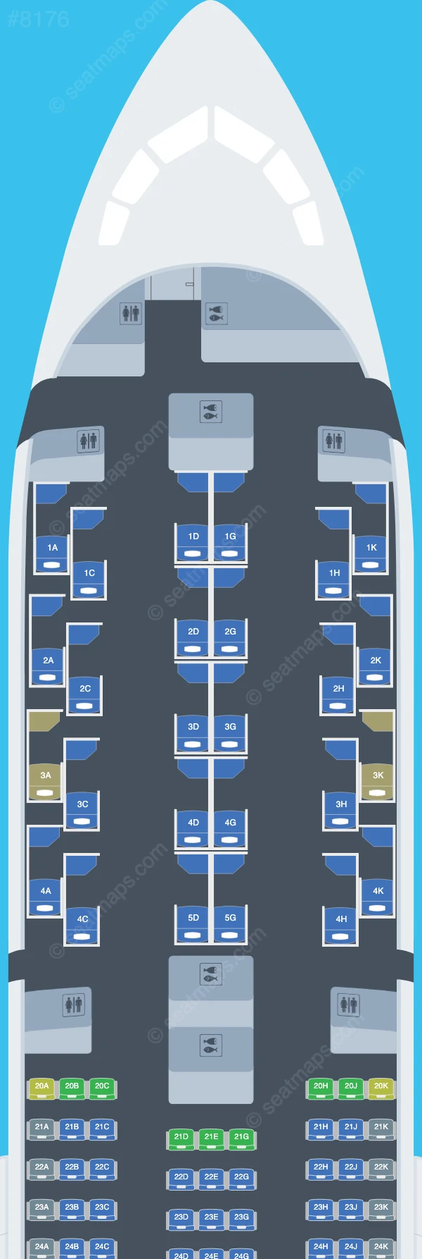 Gulf Air Boeing 787-9 seatmap preview