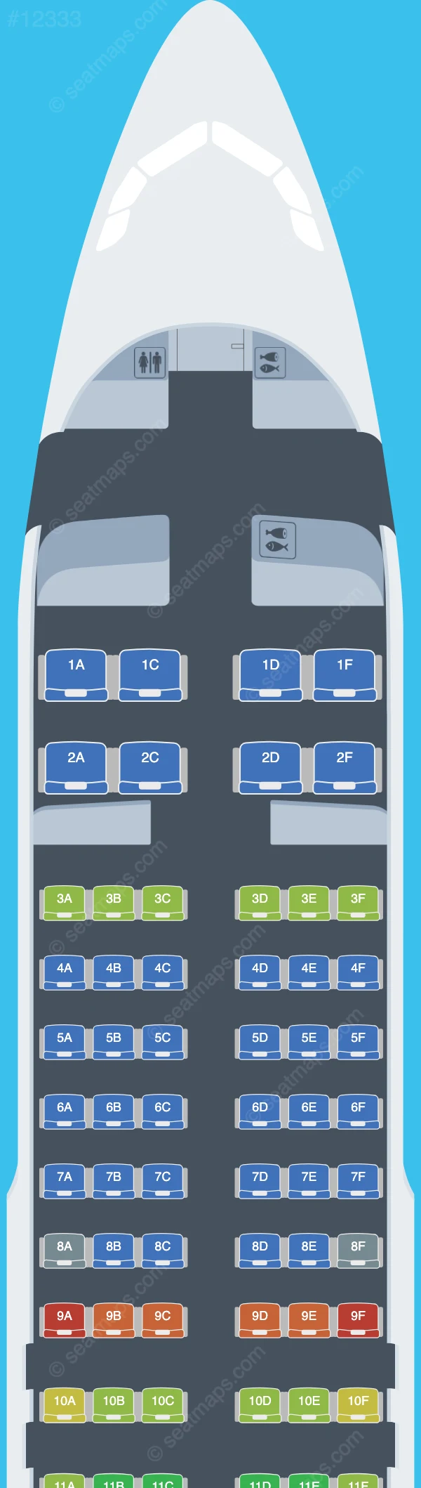 Cambodia Airways Airbus A320-200 V.2 seatmap preview