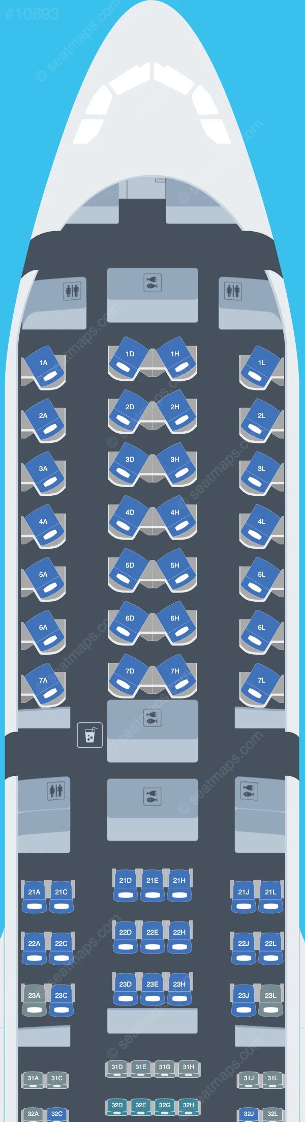 Finnair Airbus A330-300 seatmap preview