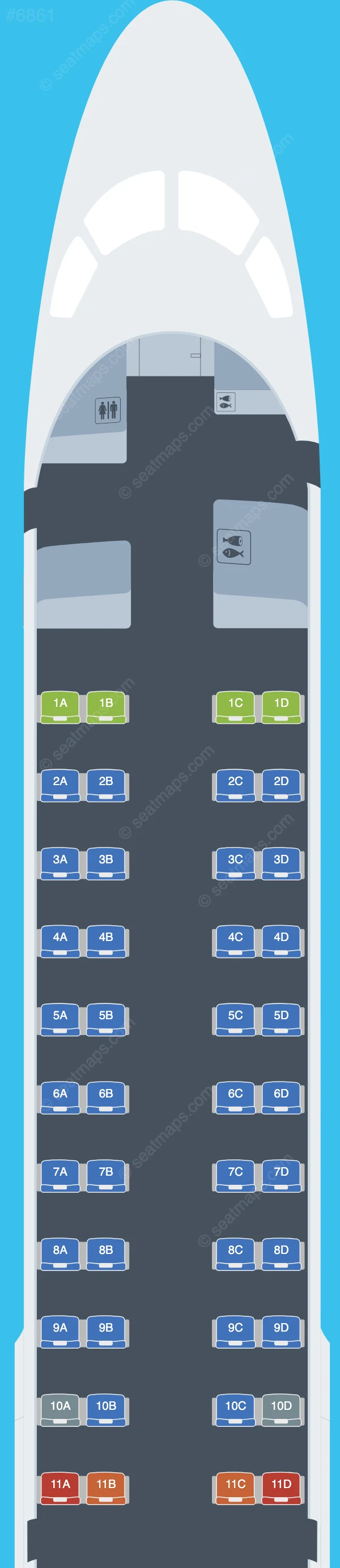 Conviasa Embraer E190 seatmap preview