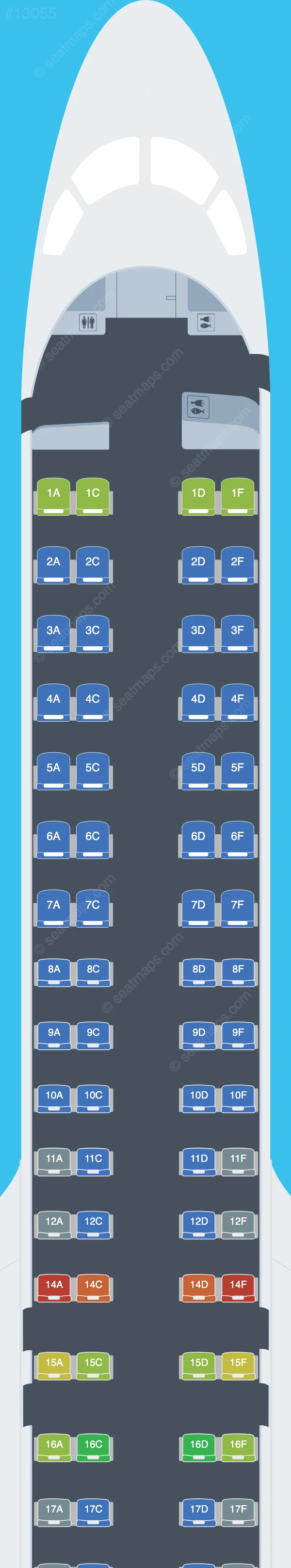 KLM Embraer E195 E2 seatmap preview