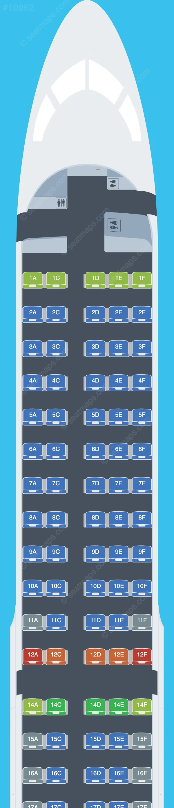 ITA Airways Airbus A220-300 V.1 seatmap preview