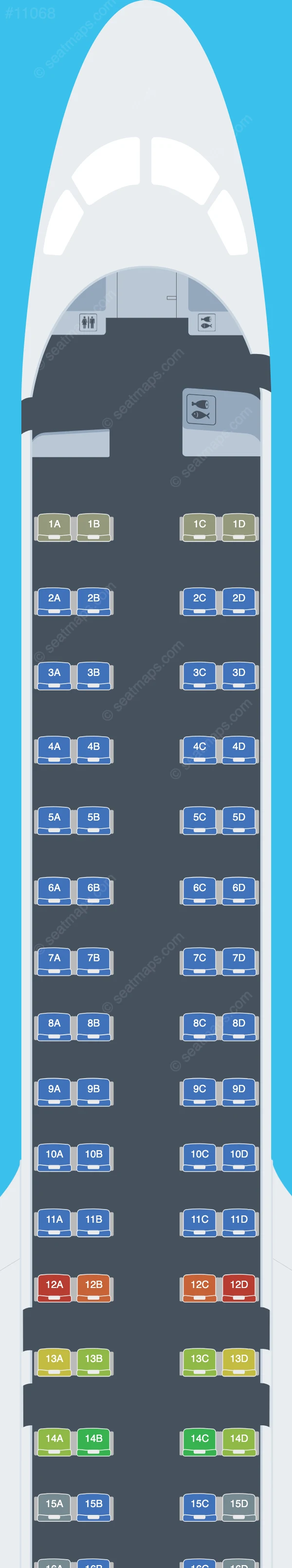 Porter Airlines Embraer E195 E2 seatmap preview