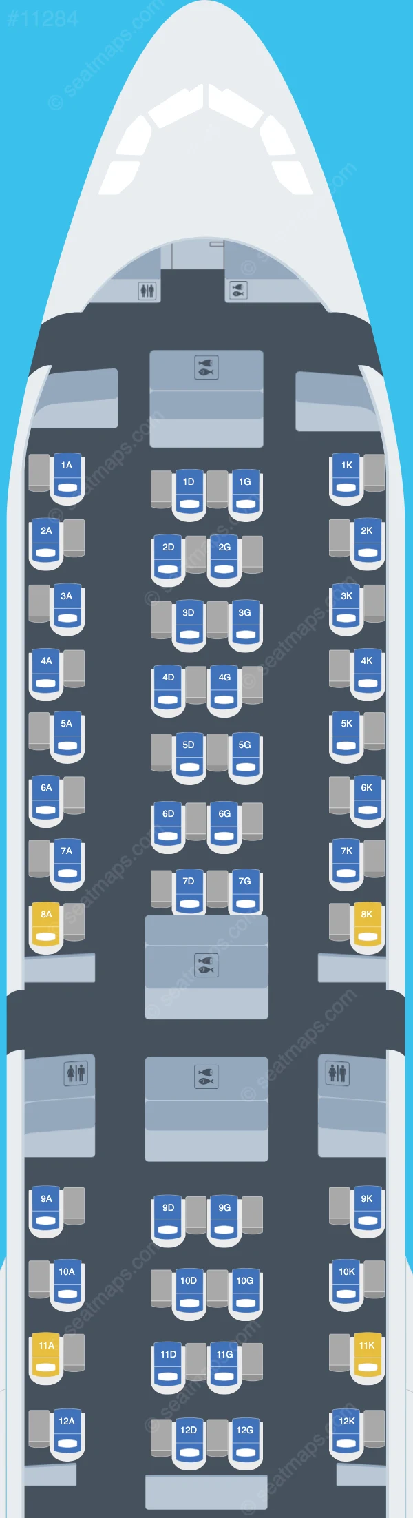 Hi Fly Malta Airbus A330-300 V.1 seatmap preview