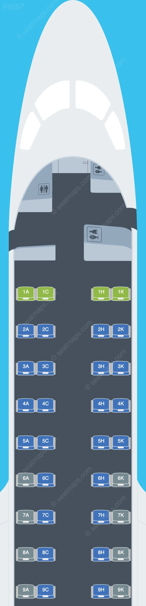 J-Air Embraer E170 seatmap preview