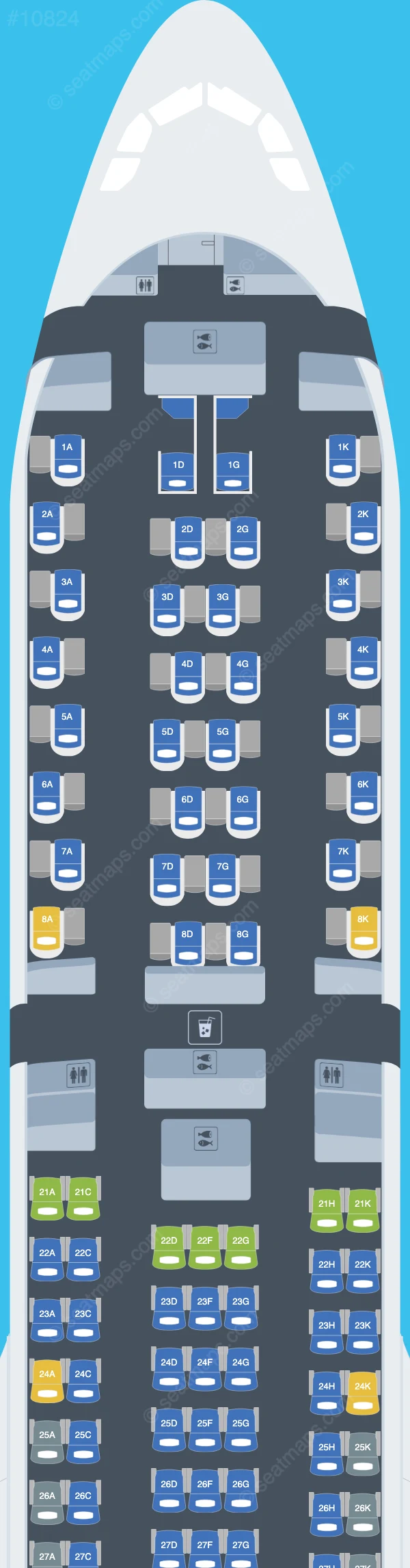 Virgin Atlantic Airbus A330-900neo seatmap preview