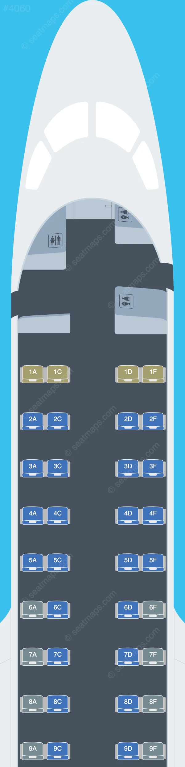 Air France Embraer E170 seatmap preview