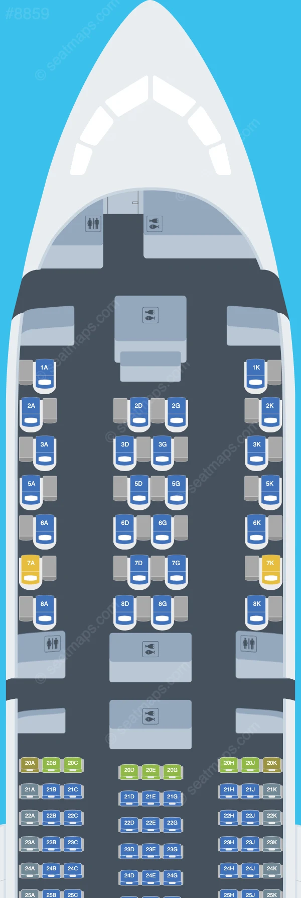 EVA Air Boeing 787-9 V.1 seatmap preview