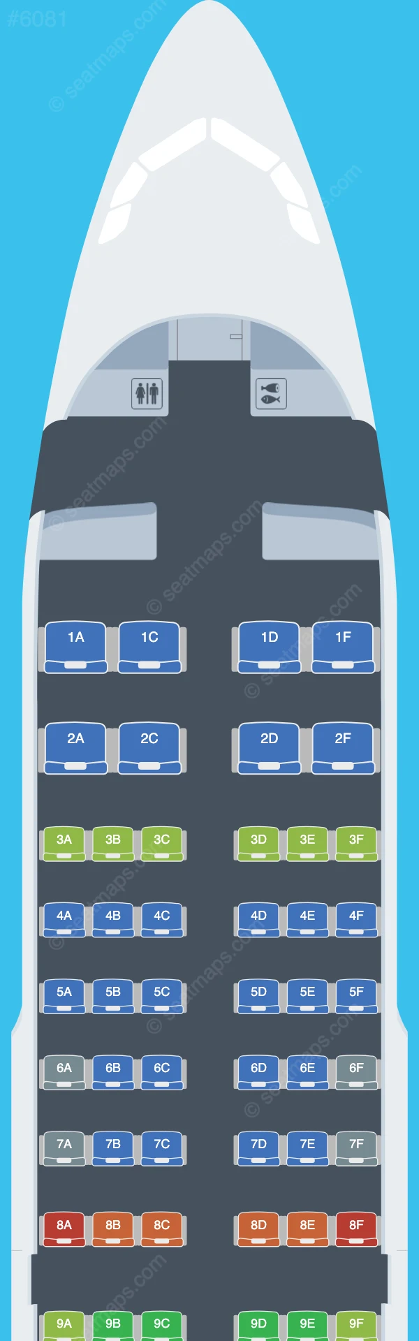 Rossiya Airbus A319-100 seatmap preview