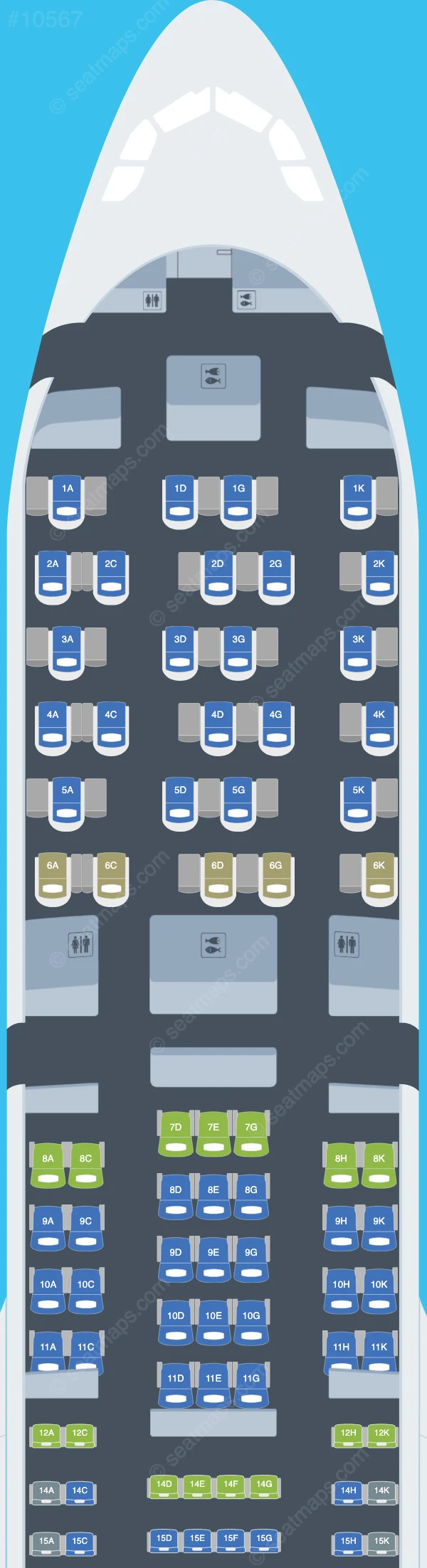 Discover Airlines Airbus A330-300 V.2 seatmap preview