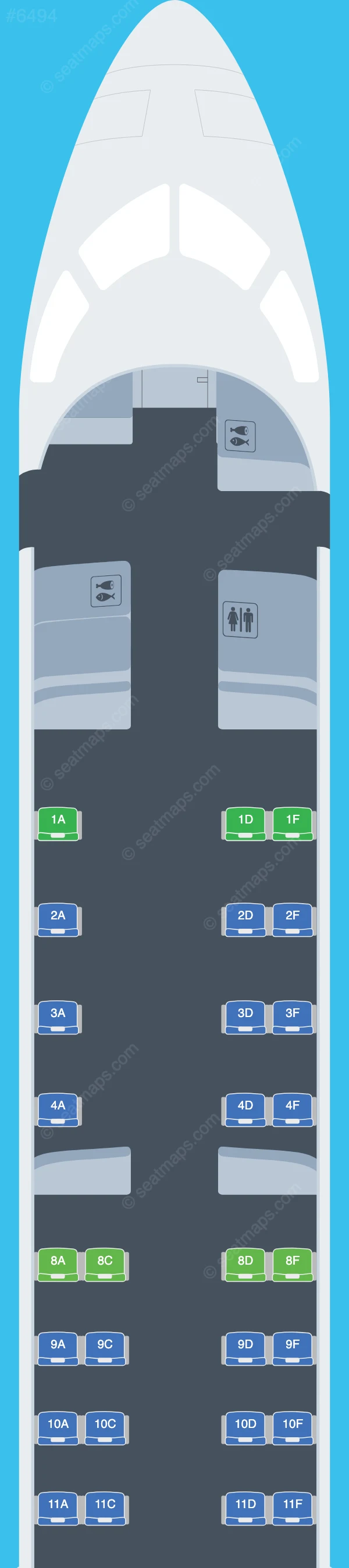 PSA Airlines Bombardier CRJ900 seatmap preview