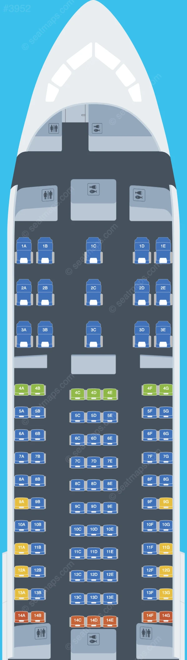 MIAT Mongolian Airlines Boeing 767-300ER seatmap preview