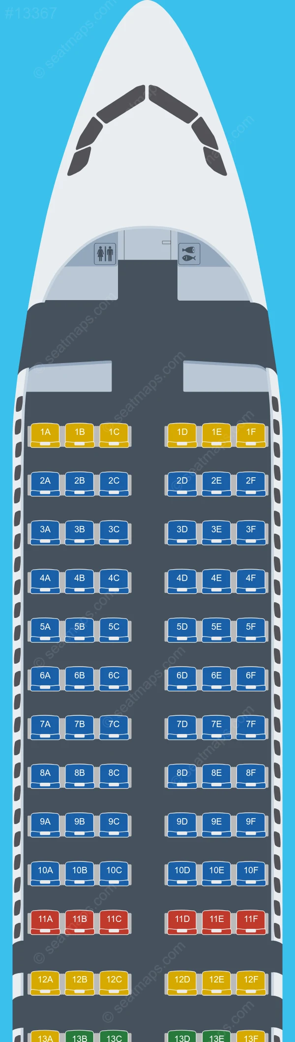 Transavia Airbus A320neo seatmap preview
