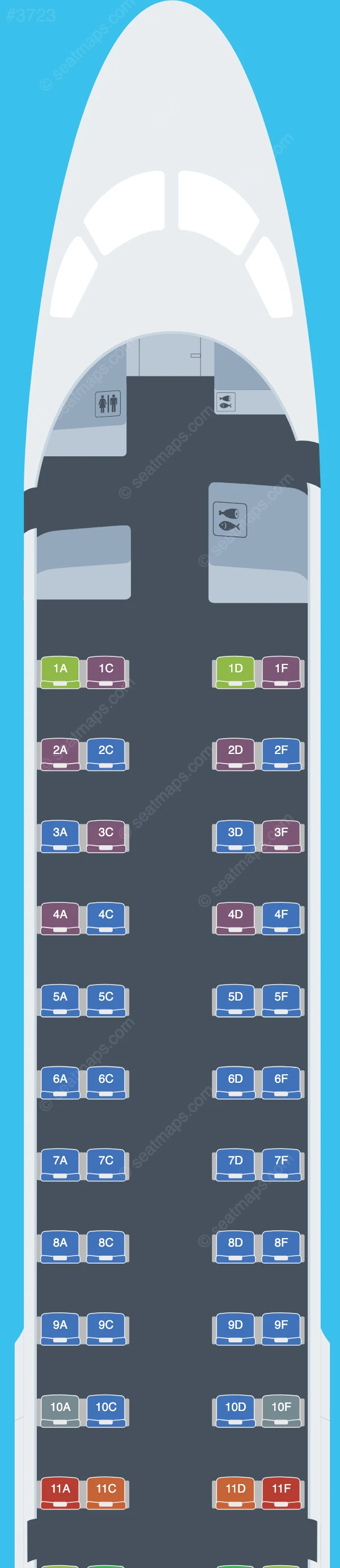 Lufthansa Embraer E190 seatmap preview