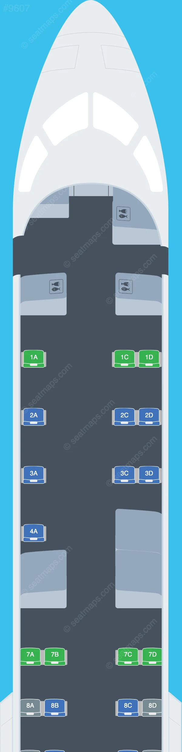 GoJet Airlines Bombardier CRJ550 V.1 seatmap preview