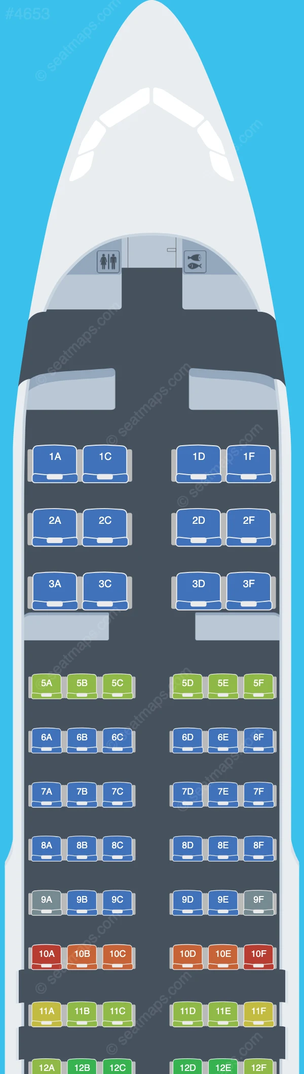 Chengdu Airlines Airbus A320-200 V.2 seatmap preview