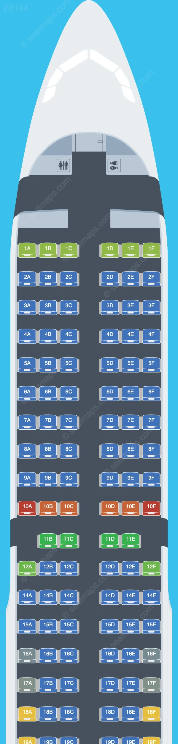 Cebu Pacific Air Airbus A321-200 seatmap preview