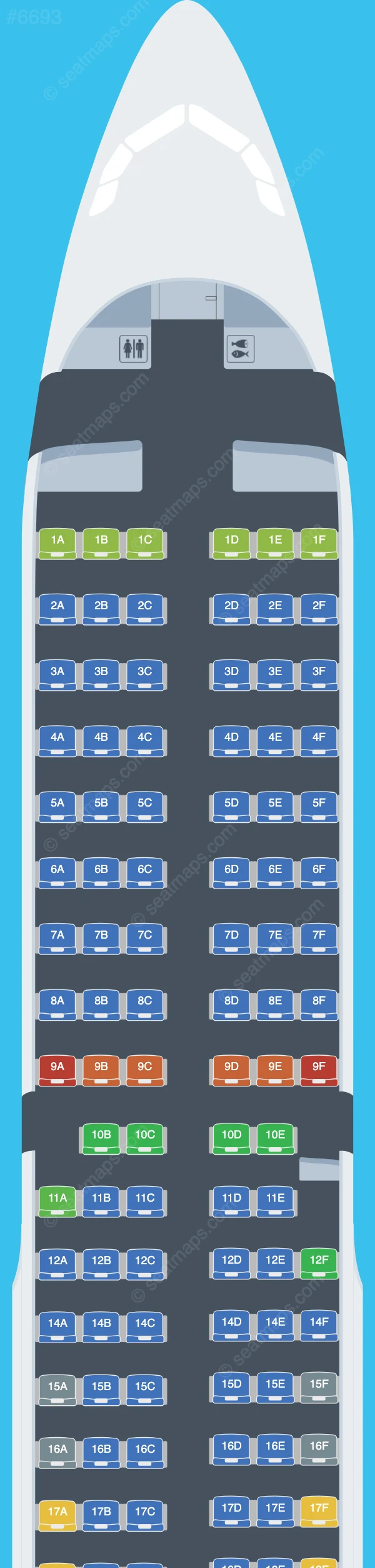 Swiss Airbus A321-200 seatmap preview