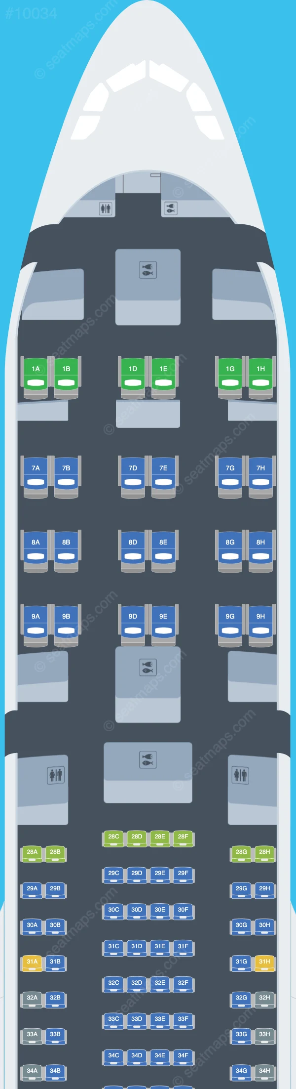 Korean Air Airbus A330-300 V.1 seatmap preview