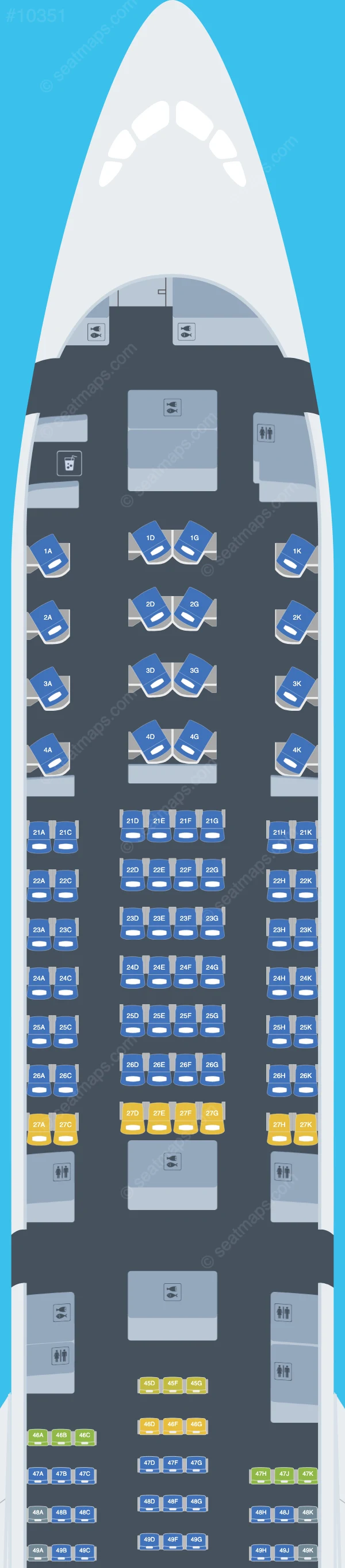Virgin Atlantic Airbus A350-1000 V.2 seatmap preview