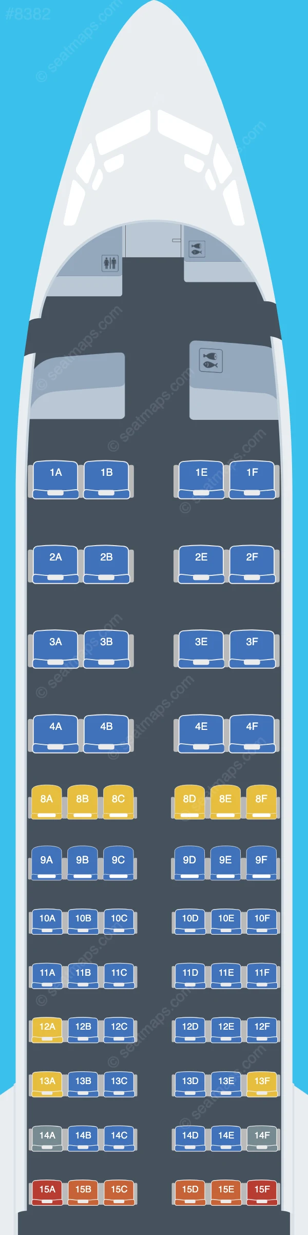 American Airlines Boeing 737 MAX 8 seatmap preview