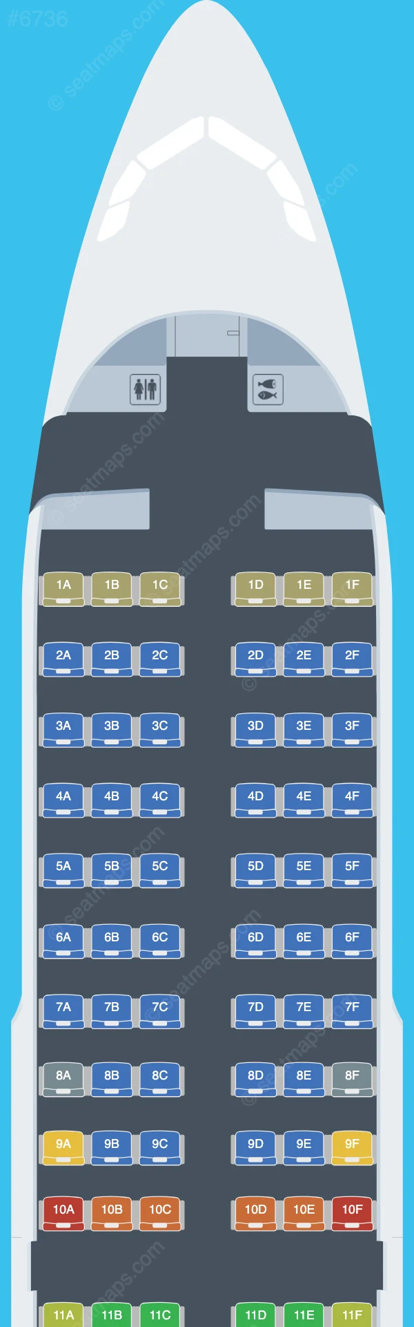 Myanmar Airways International Airbus A319-100 V.3 seatmap preview