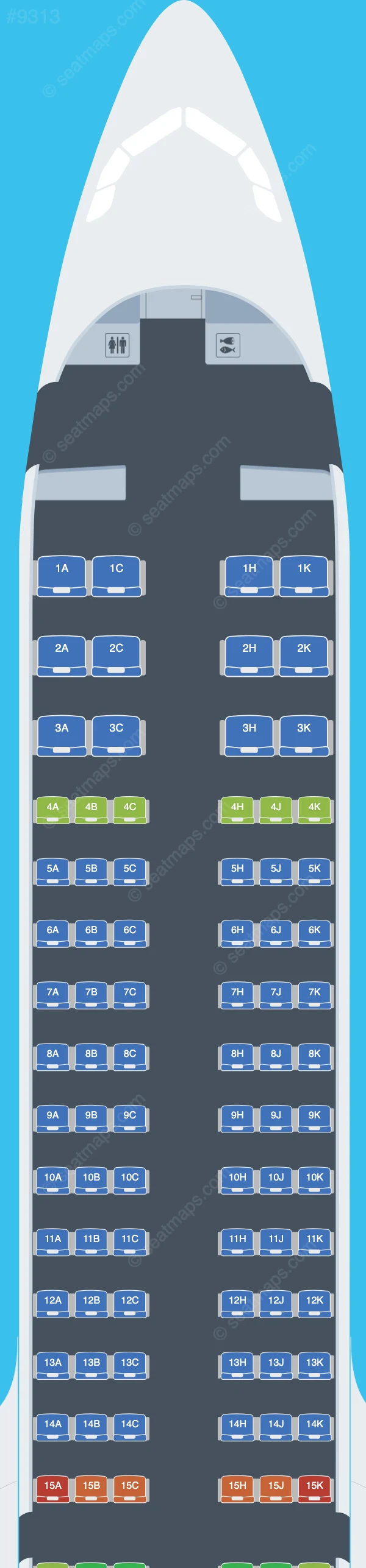 Air Transat Airbus A321neo LR seatmap preview