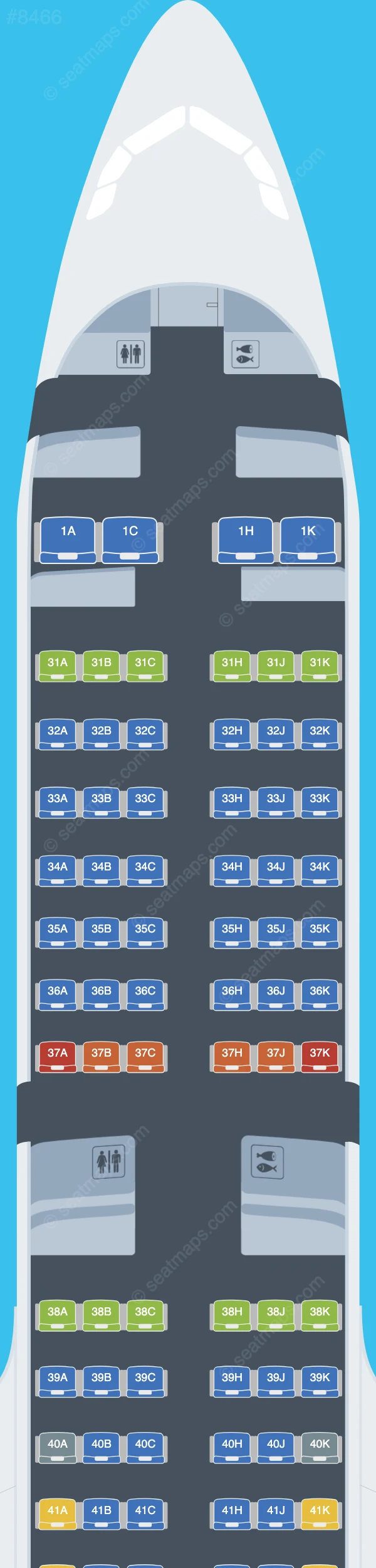 China Southern Airbus A321neo V.1 seatmap preview