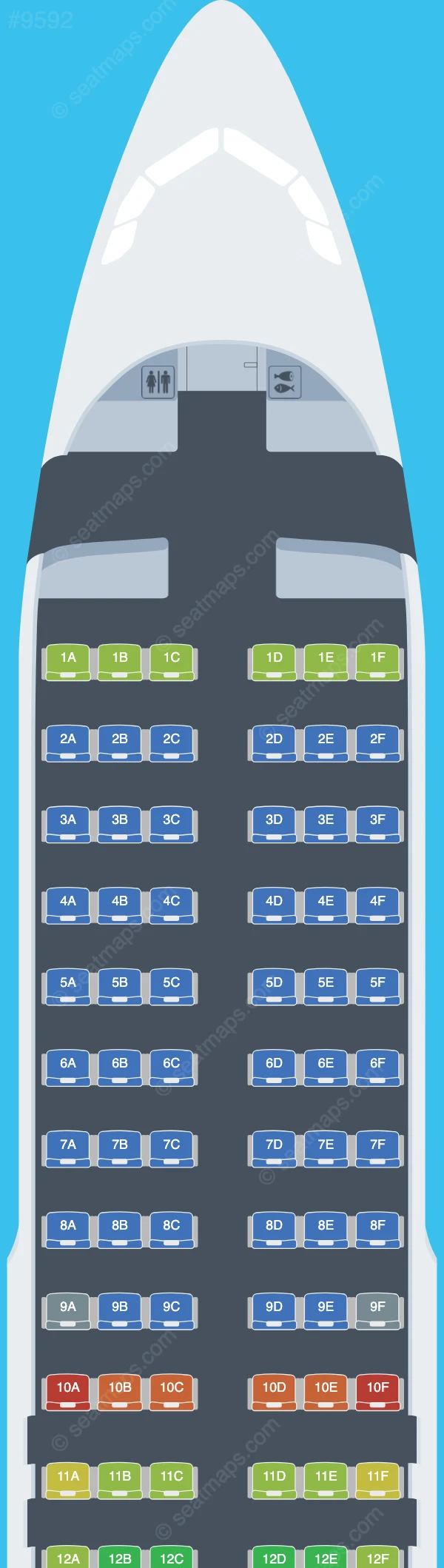 British Airways Airbus A320-200 V.1 seatmap preview