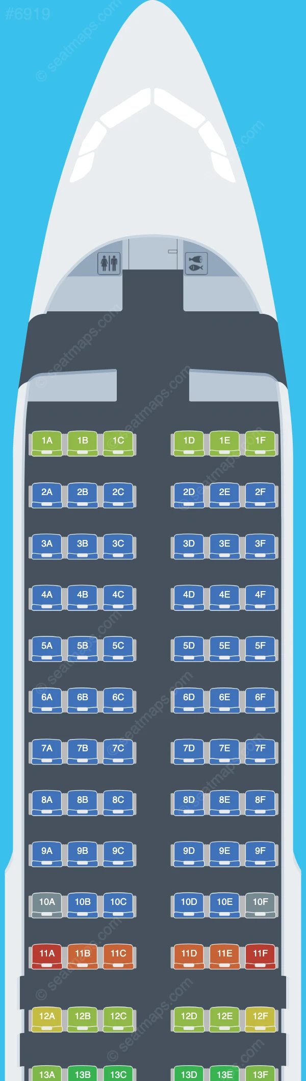 HK Express Airbus A320neo seatmap preview