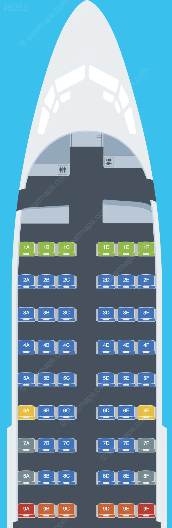 Tunisair Boeing 737-600 seatmap preview