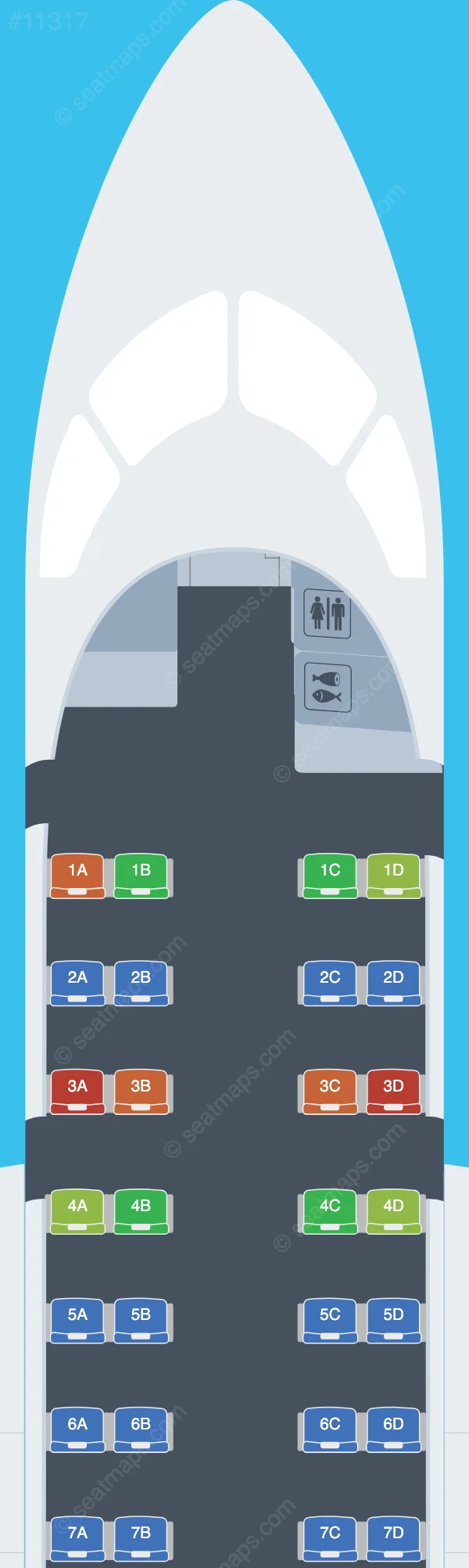 Air Niugini & Link PNG De Havilland Q200 V.2 seatmap preview