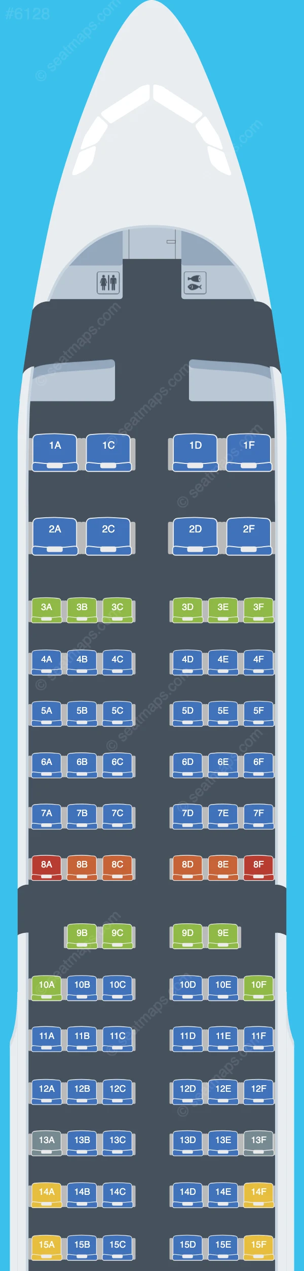 S7 Airlines Airbus A321-200 V.2 seatmap preview