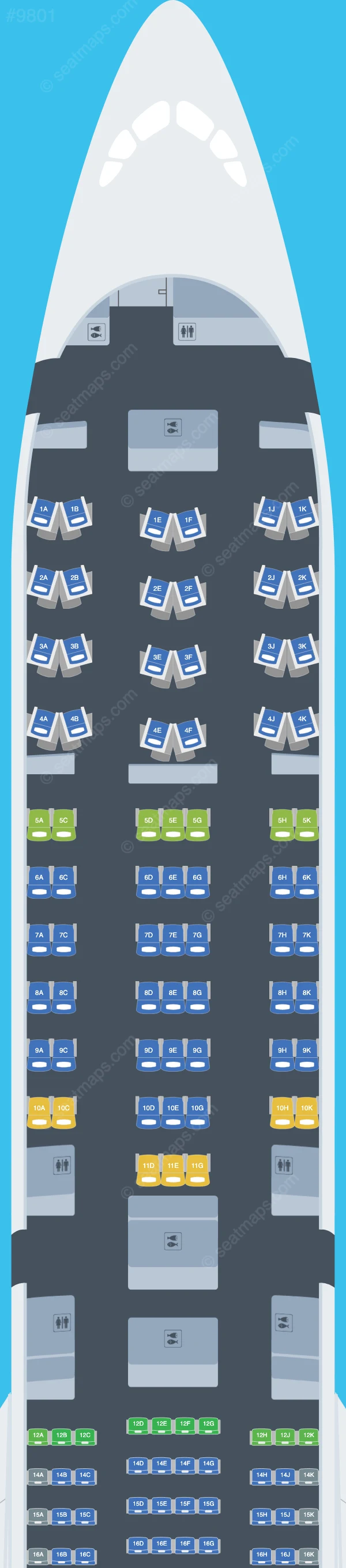 Air Caraibes Airbus A350-1000 seatmap preview