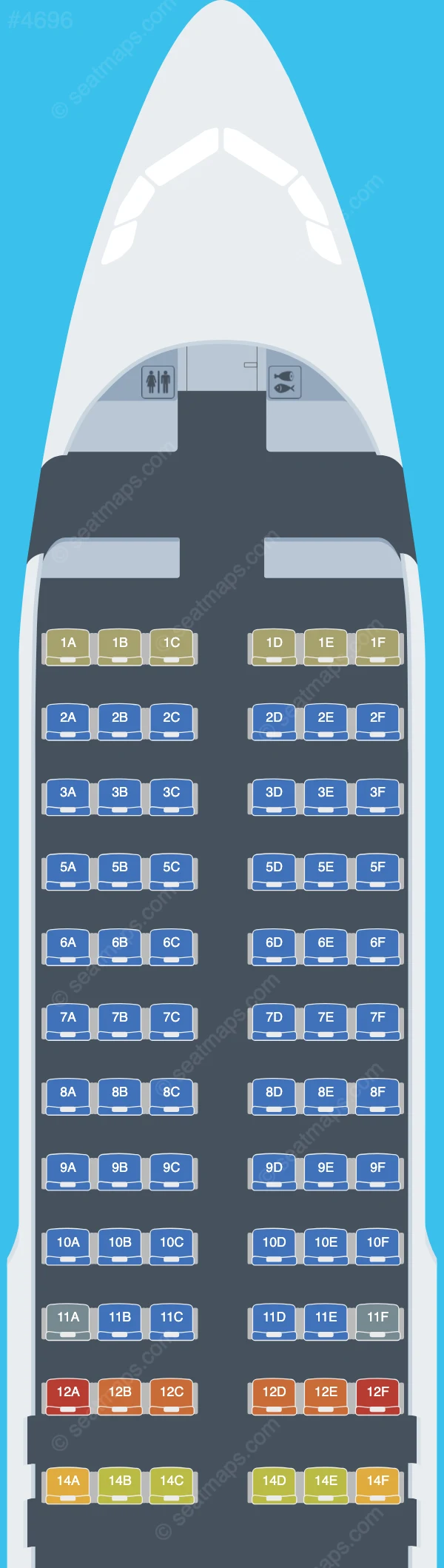 Jordan Aviation Airbus A320-200 V.2 seatmap preview