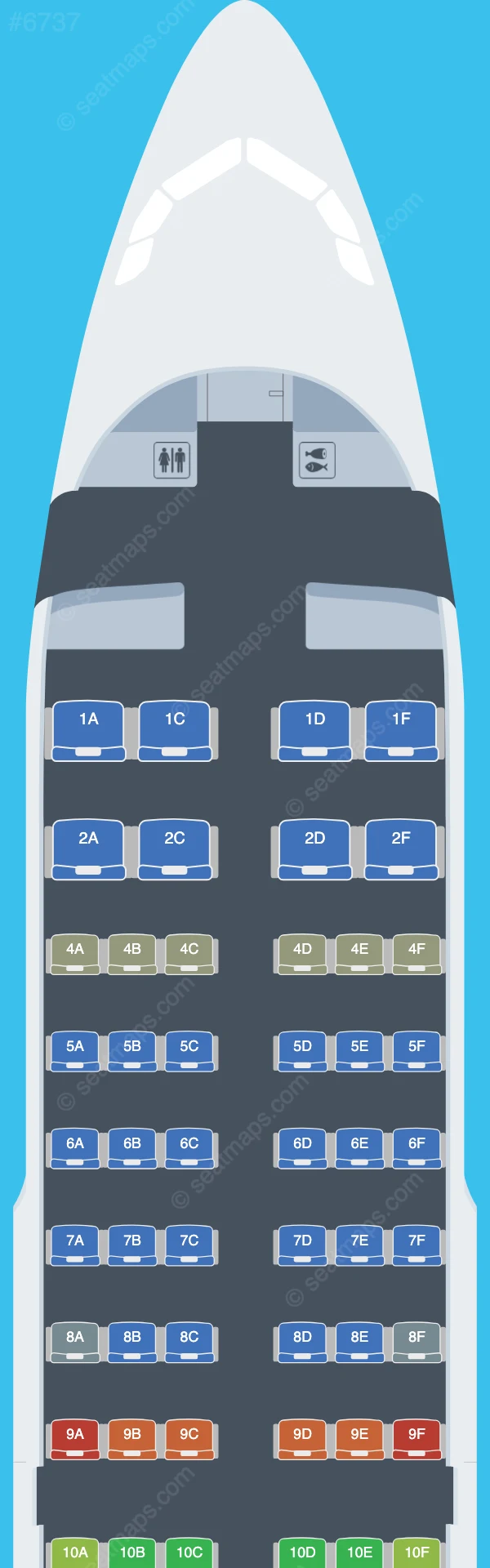 Myanmar Airways International Airbus A319-100 V.1 seatmap preview