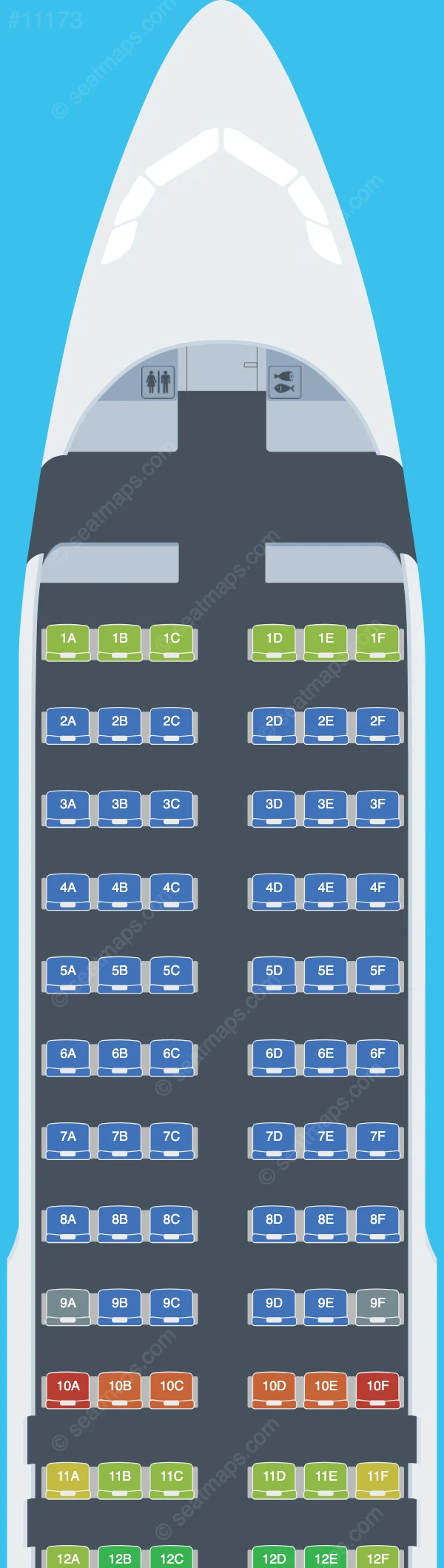 Fly Jinnah Airbus A320-200 seatmap preview