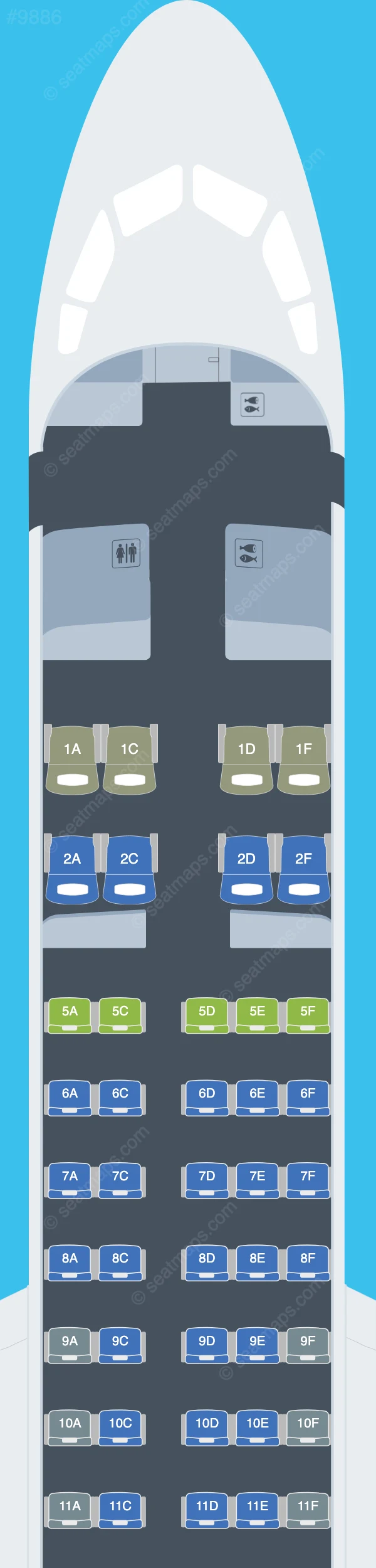 Chengdu Airlines COMAC C909 V.2 seatmap preview